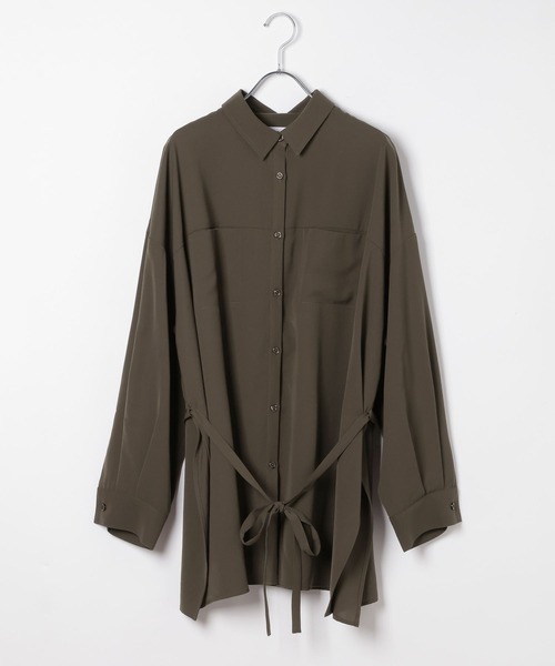 LEPSIM（レプシィム）の「マルメリウエストリボン長袖シャツ　633064（シャツ/ブラウス・レディース・ネイビー/カーキブラウン/ブラック/アイボリー・FREE）」の3枚目の写真