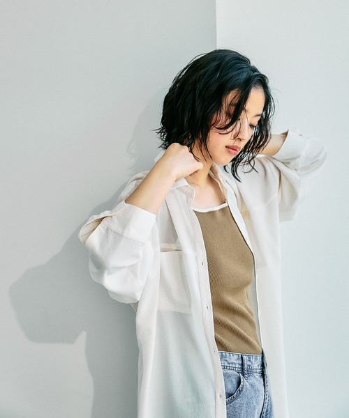 LEPSIM（レプシィム）の「マルメリウエストリボン長袖シャツ　633064（シャツ/ブラウス・レディース・ネイビー/カーキブラウン/ブラック/アイボリー・FREE）」の22枚目の写真