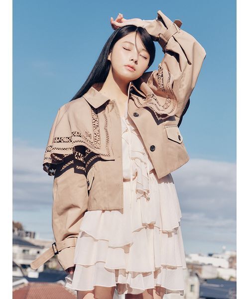 LILY BROWN（リリーブラウン）の「ドレープフリルセットアップ（ワンピース・レディース・ピンクベージュ/ミント/モカ・F）」の5枚目の写真