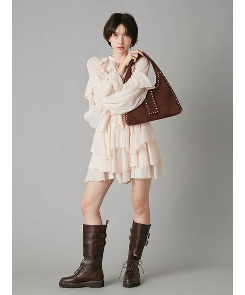 LILY BROWN（リリーブラウン）の「ドレープフリルセットアップ（ワンピース・レディース・ピンクベージュ/ミント/モカ・F）」の16枚目の写真