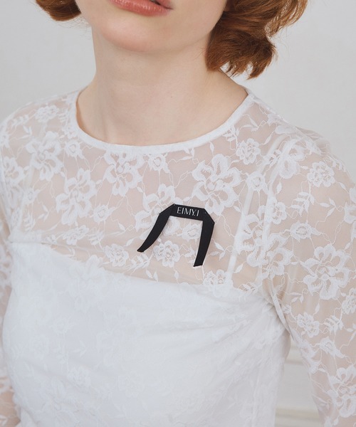 EIMY ISTOIRE(エイミーイストワール)の「ロゴテープレーストップス(Tシャツ/カットソー・レディース・ブラック/ホワイト・F)」の9枚目の写真