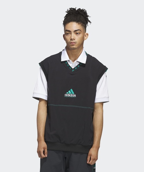 adidas(アディダス)の「EQT ベスト【adidas Golf/アディダスゴルフ】(ベスト・メンズ・ブラック×グリーン・X-SMALL/X-LARGE/LARGE/XX-SMALL/XX-LARGE/MEDIUM/SMALL)」の1枚目の写真