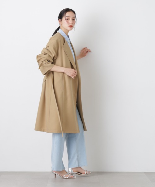 NANO universe(ナノユニバース)の「シャンブレーツイルラップコート(トレンチコート・レディース・ベージュ/グレー・S/M)」の13枚目の写真