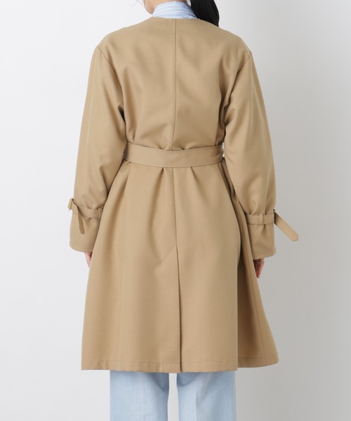 NANO universe（ナノユニバース）の「シャンブレーツイルラップコート（トレンチコート・レディース・ベージュ/グレー・S/M）」の19枚目の写真