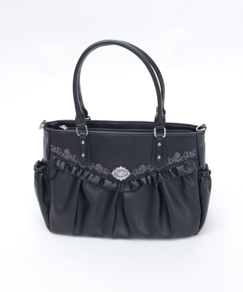 axes femme（アクシーズファム）の「ローズ刺繍フリルＡ４トート（トートバッグ・レディース・ブラック/ピンク/ブルー・FREE）」の22枚目の写真