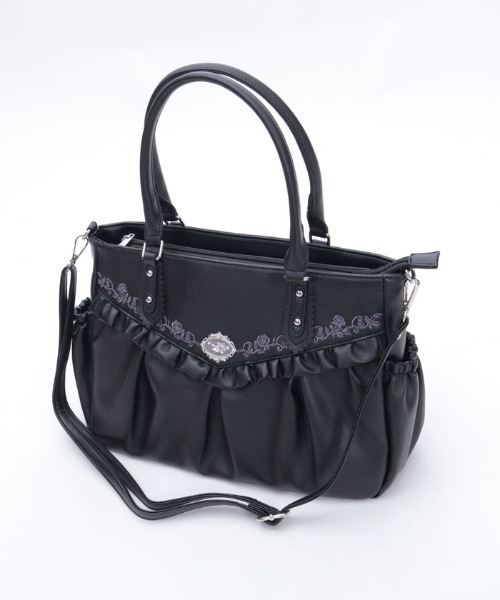 axes femme（アクシーズファム）の「ローズ刺繍フリルＡ４トート（トートバッグ・レディース・ブラック/ピンク/ブルー・FREE）」の17枚目の写真