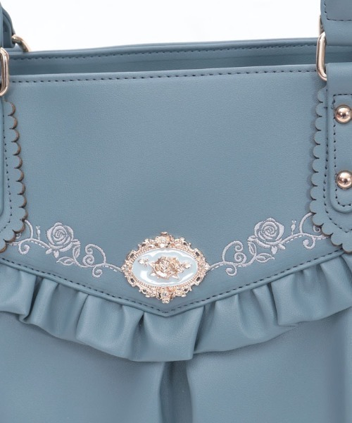 axes femme（アクシーズファム）の「ローズ刺繍フリルＡ４トート（トートバッグ・レディース・ブラック/ピンク/ブルー・FREE）」の9枚目の写真