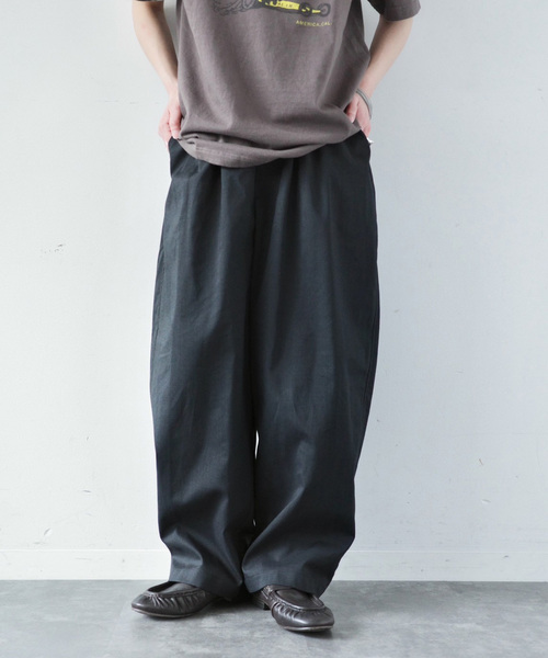 JOURNAL STANDARD LUXE(ジャーナルスタンダード ラックス)の「ラミートロピカル イージーパンツ(その他パンツ・レディース・ブラウン系その他/ブラック・FREE)」の2枚目の写真