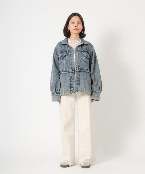 Floran（フローラン）の「デニムツイルブルゾン（デニムジャケット・レディース・ブルー/ライトブルー・FREE）」の21枚目の写真