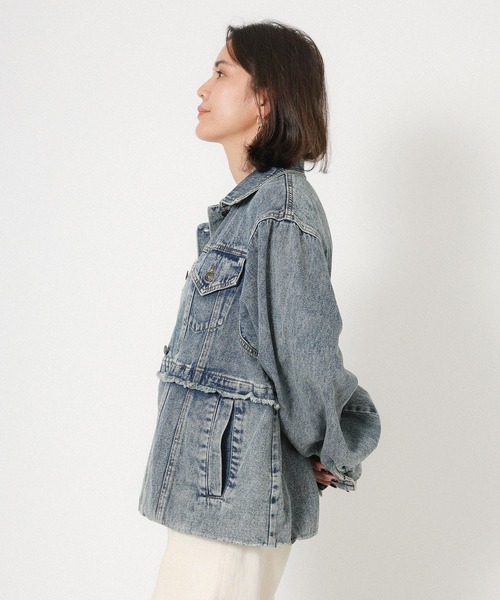 Floran（フローラン）の「デニムツイルブルゾン（デニムジャケット・レディース・ブルー/ライトブルー・FREE）」の15枚目の写真