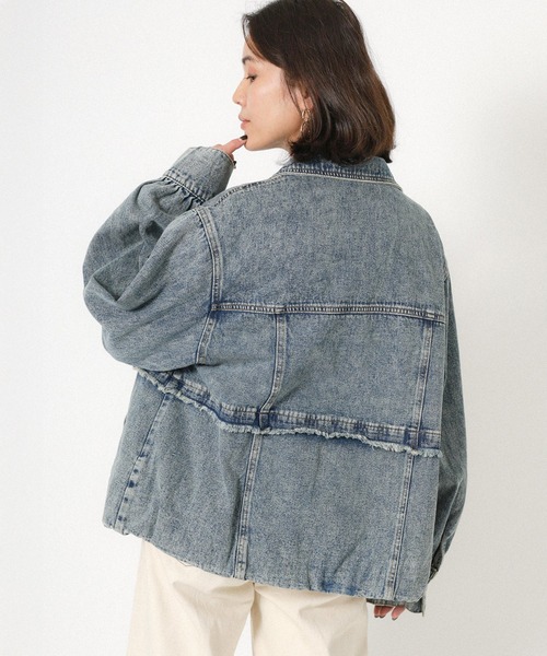 Floran（フローラン）の「デニムツイルブルゾン（デニムジャケット・レディース・ブルー/ライトブルー・FREE）」の16枚目の写真