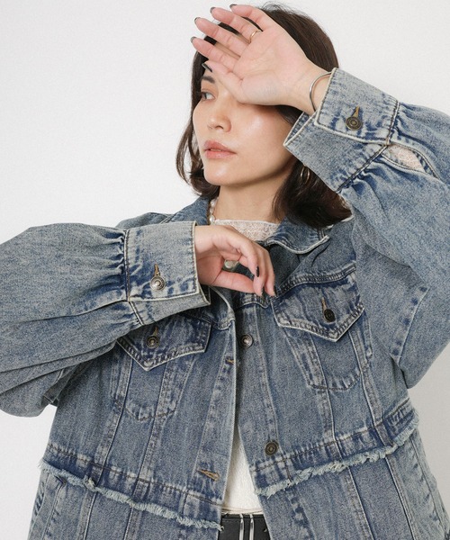 Floran（フローラン）の「デニムツイルブルゾン（デニムジャケット・レディース・ブルー/ライトブルー・FREE）」の20枚目の写真