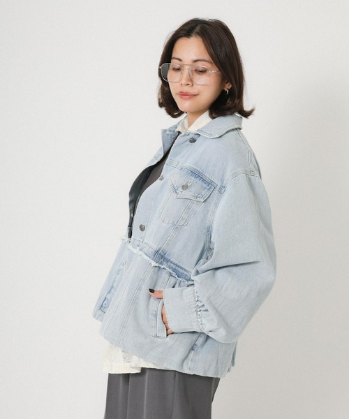 Floran（フローラン）の「デニムツイルブルゾン（デニムジャケット・レディース・ブルー/ライトブルー・FREE）」の11枚目の写真