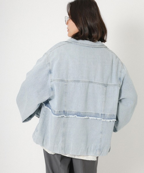 Floran（フローラン）の「デニムツイルブルゾン（デニムジャケット・レディース・ブルー/ライトブルー・FREE）」の12枚目の写真