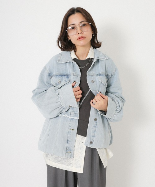 Floran（フローラン）の「デニムツイルブルゾン（デニムジャケット・レディース・ブルー/ライトブルー・FREE）」の18枚目の写真