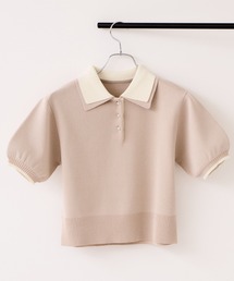 VIS（ビス）の「ダブルカラー半袖ポロニットトップス/WEB限定カラー（ポロシャツ）」