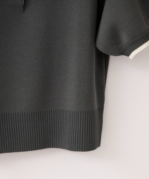 VIS（ビス）の「ダブルカラーポロトップス/イージーケア・WEB限定カラー（ニット/セーター・レディース・チャコールグレー/キャメル/グレー/ベージュ・FREE）」の14枚目の写真