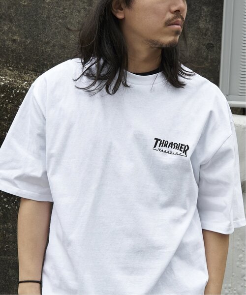 VENCEEXCHANGE(ヴァンスエクスチェンジ)の「THRASHER スラッシャー ワンポイント刺繍Tシャツ(Tシャツ/カットソー・メンズ・グレー/ブラック/ホワイト・L/LL/M)」の1枚目の写真
