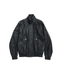 999HUMANITY（999ヒューマニティ）の「AV ウォッシュドバンバー レザー ジャケット (ブラック)（ライダースジャケット）」