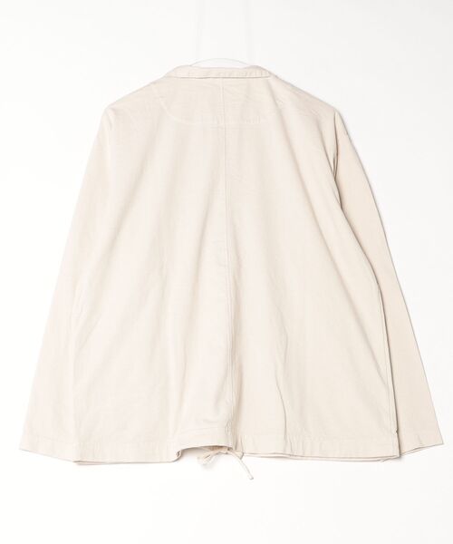 quadro(クオドロ)の「BDドライ度詰め天竺布帛コンビ衿付きP/O(Tシャツ/カットソー・メンズ・グレー/ダークネイビー/キナリ・LARGE/MEDIUM)」の4枚目の写真