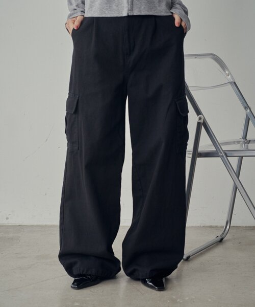 goocy（グーシー）の「デニムカーゴパンツ（デニムパンツ・レディース・ブラック/ブルー/ネイビー・MEDIUM/SMALL）」の4枚目の写真