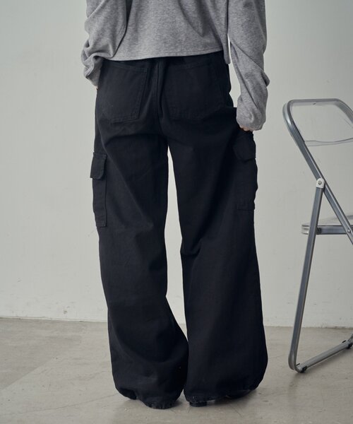 goocy（グーシー）の「デニムカーゴパンツ（デニムパンツ・レディース・ブラック/ブルー/ネイビー・MEDIUM/SMALL）」の8枚目の写真