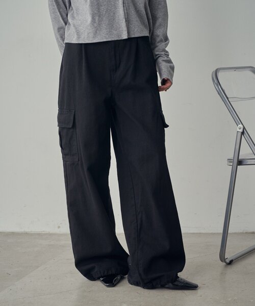 goocy（グーシー）の「デニムカーゴパンツ（デニムパンツ・レディース・ブラック/ブルー/ネイビー・MEDIUM/SMALL）」の9枚目の写真