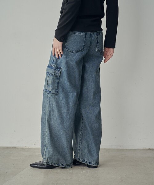 goocy（グーシー）の「デニムカーゴパンツ（デニムパンツ・レディース・ブラック/ブルー/ネイビー・MEDIUM/SMALL）」の16枚目の写真