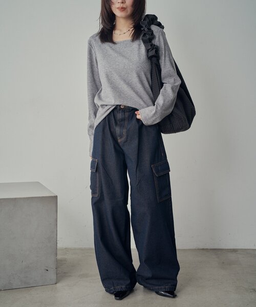 goocy（グーシー）の「デニムカーゴパンツ（デニムパンツ・レディース・ブラック/ブルー/ネイビー・MEDIUM/SMALL）」の19枚目の写真