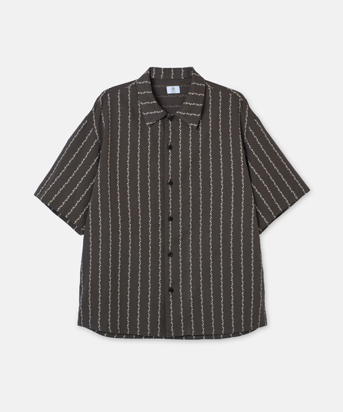 SEAGREEN（シーグリーン）の「SEAGREEN(シーグリーン) ANCHOR STRIPE SHIRT（シャツ/ブラウス・メンズ・ネイビー/ブラウン・4/3/2）」の2枚目の写真