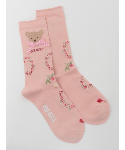PINK HOUSE（ピンクハウス）の「テディローズモチーフソックス（ソックス/靴下・レディース・ラベンダー/ピンク/スカイブルー/ブラック/アイボリー・フリー）」の5枚目の写真