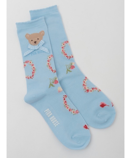 PINK HOUSE（ピンクハウス）の「テディローズモチーフソックス（ソックス/靴下・レディース・ラベンダー/ピンク/スカイブルー/ブラック/アイボリー・フリー）」の3枚目の写真