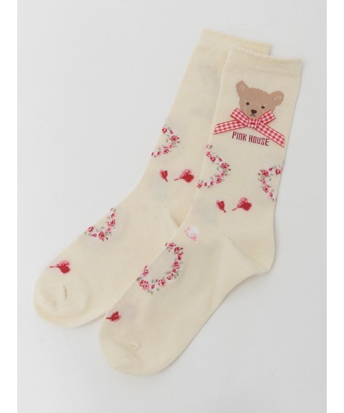 PINK HOUSE（ピンクハウス）の「テディローズモチーフソックス（ソックス/靴下・レディース・ラベンダー/ピンク/スカイブルー/ブラック/アイボリー・フリー）」の12枚目の写真