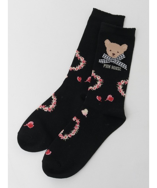 PINK HOUSE（ピンクハウス）の「テディローズモチーフソックス（ソックス/靴下・レディース・ラベンダー/ピンク/スカイブルー/ブラック/アイボリー・フリー）」の7枚目の写真