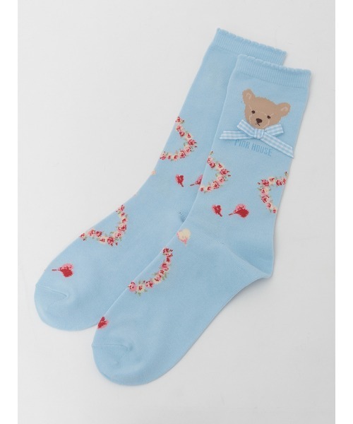 PINK HOUSE（ピンクハウス）の「テディローズモチーフソックス（ソックス/靴下・レディース・ラベンダー/ピンク/スカイブルー/ブラック/アイボリー・フリー）」の9枚目の写真