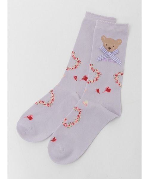 PINK HOUSE（ピンクハウス）の「テディローズモチーフソックス（ソックス/靴下・レディース・ラベンダー/ピンク/スカイブルー/ブラック/アイボリー・フリー）」の10枚目の写真