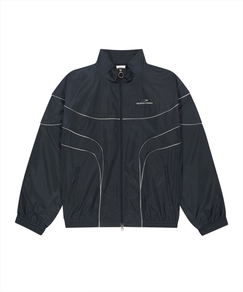 BORN TO WIN（ボーントゥウィン）の「WOVEN PIPING TRACK JACKET [NAVY]（ナイロンジャケット・メンズ・その他・1/2/4/3）」の2枚目の写真