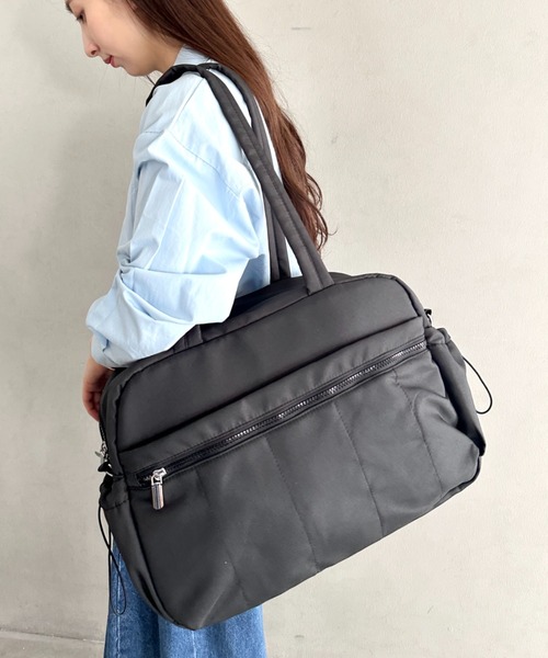 MYMOOD.（マイムード）の「多収納スクエア型マザーズバッグ トラベルバッグ パステルカラー展開 ボストンバッグ（ボストンバッグ・レディース・ブルー/アイボリー/ブラック/グリーン/ピンク/ベージュ・FREE）」の20枚目の写真
