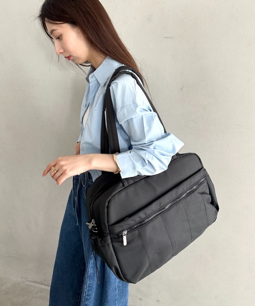 MYMOOD.（マイムード）の「多収納スクエア型マザーズバッグ トラベルバッグ パステルカラー展開 ボストンバッグ（ボストンバッグ・レディース・ブルー/アイボリー/ブラック/グリーン/ピンク/ベージュ・FREE）」の22枚目の写真