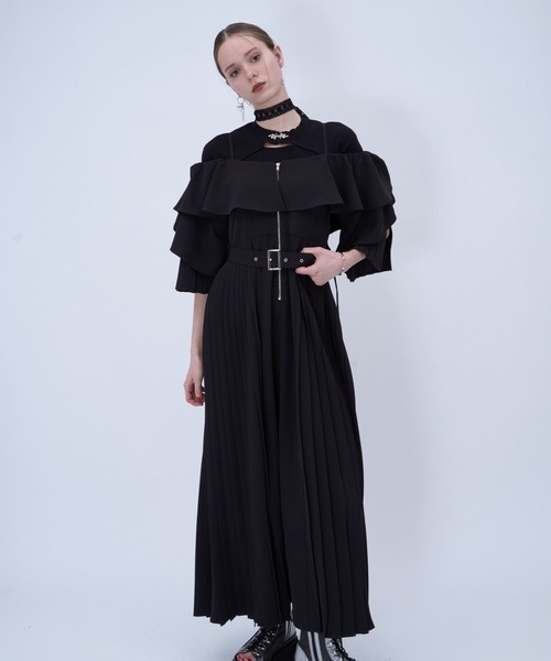 HARE(ハレ)の「【2WAYで着れる】オフショルZIPプリーツワンピース(HARE)(ワンピース・レディース・ブルー/ブラック/ベージュ・FREE)」の22枚目の写真