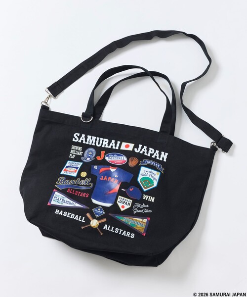 FREAK'S STORE(フリークスストア)の「SAMURAI JAPAN×FREAK’S STORE 別注 CANVAS TOTE BAG(トートバッグ・メンズ・ナチュラル/ブラック・ONE SIZE)」の2枚目の写真