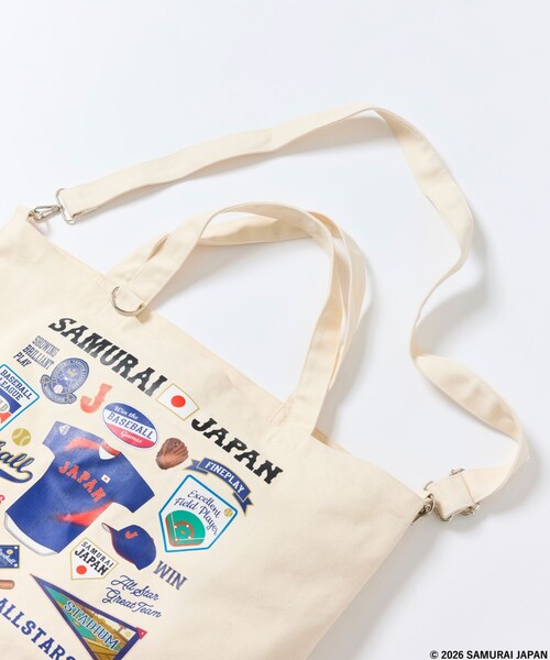 FREAK'S STORE(フリークスストア)の「SAMURAI JAPAN×FREAK’S STORE 別注 CANVAS TOTE BAG(トートバッグ・メンズ・ナチュラル/ブラック・ONE SIZE)」の3枚目の写真