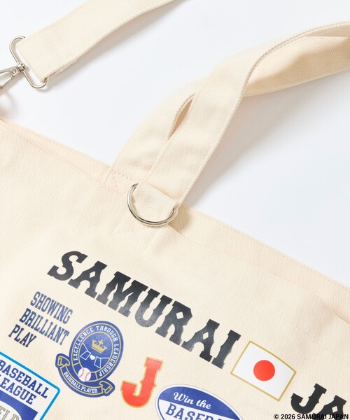 FREAK'S STORE(フリークスストア)の「SAMURAI JAPAN×FREAK’S STORE 別注 CANVAS TOTE BAG(トートバッグ・メンズ・ナチュラル/ブラック・ONE SIZE)」の4枚目の写真