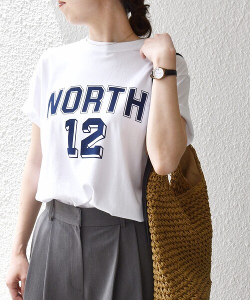 SHIPS any（シップス エニィ）の「GULFCOAST SPORTSWEAR:〈洗濯機可能〉ヴィンテージ ライク グラフィック TEE（Tシャツ/カットソー・レディース・ホワイト/ライトグレー/ブラウン/グリーン/ネイビー・ONE SIZE）」の8枚目の写真