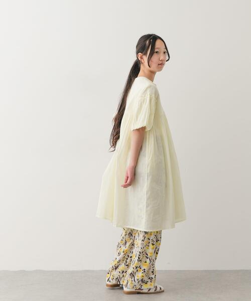 URBAN RESEARCH DOORS（アーバンリサーチドアーズ）の「『親子リンク』『150サイズ』コットンボイルパフスリーブワンピース(KIDS)（ワンピース・キッズ・ミント/イエロー・150）」の3枚目の写真