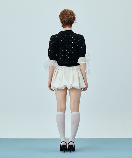 EIMY ISTOIRE（エイミーイストワール）の「DOT アタッチドハーフスリーブカーディガン（カーディガン/ボレロ・レディース・ブラック/ホワイト・F）」の11枚目の写真