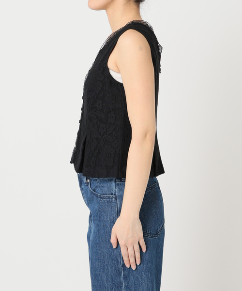 U by SPICK&SPAN(ユーバイスピックアンドスパン)の「メッシュレースタンクブラウス(シャツ/ブラウス・レディース・ホワイト/ブラック・FREE)」の13枚目の写真