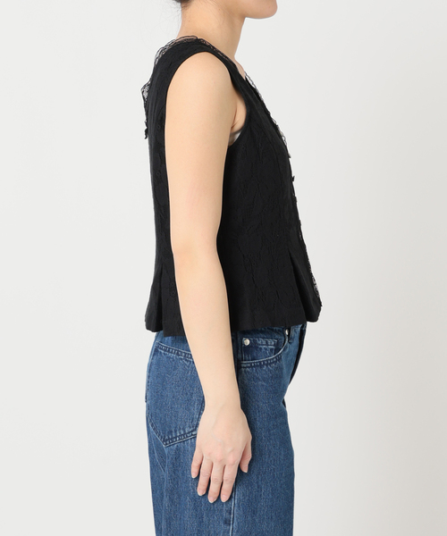 U by SPICK&SPAN(ユーバイスピックアンドスパン)の「メッシュレースタンクブラウス(シャツ/ブラウス・レディース・ホワイト/ブラック・FREE)」の15枚目の写真