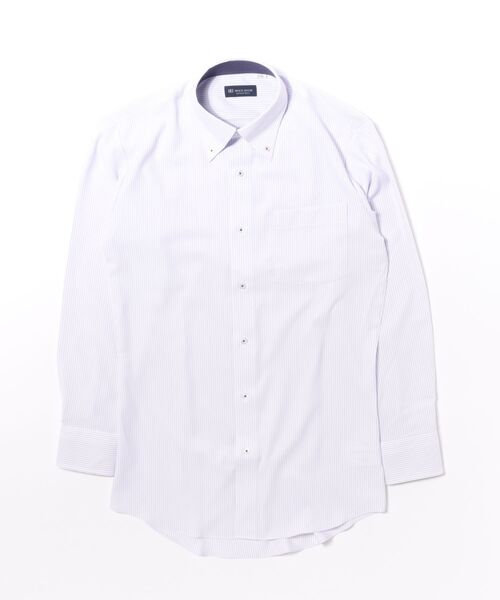 TOKYO SHIRTS（トウキョウシャツ）の「【吸水速乾】【COFREX】形態安定ノンアイロン ボタンダウン 長袖ビジネスワイシャツ（ビジネスシャツ・メンズ・パープル・首回り39cm-裄丈80cm/首回り41cm-裄丈82cm/首回り41cm-裄丈86cm/首回り37cm-裄丈80cm/首回り37cm-裄丈84cm/首回り39cm-裄丈84cm/首回り42cm-裄丈82cm/首回り42cm-裄丈86cm/首回り43cm-裄丈82cm/首回り43cm-裄丈86cm）」の7枚目の写真