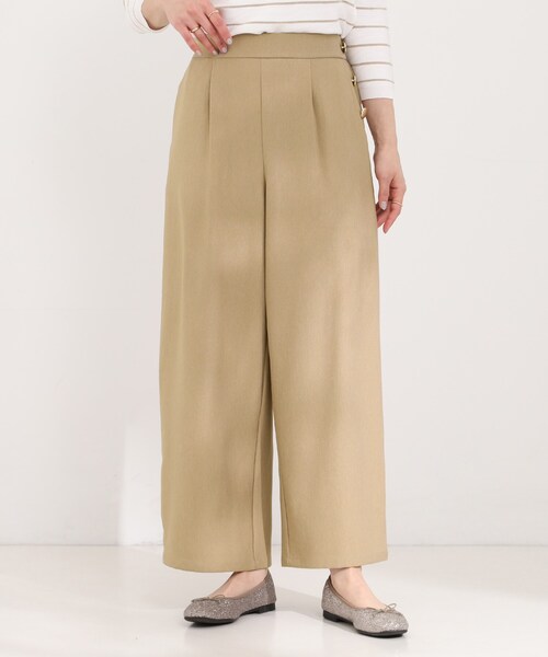 SHOO・LA・RUE（シューラルー）の「サイドボタンデニム風ワイドパンツ（その他パンツ・レディース・ブルー/ブラック/ベージュ/ネイビー・01/02/03/04）」の9枚目の写真